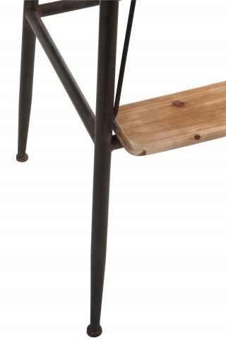 Tabouret de bar bistro TROB en métal noir et bois naturel.